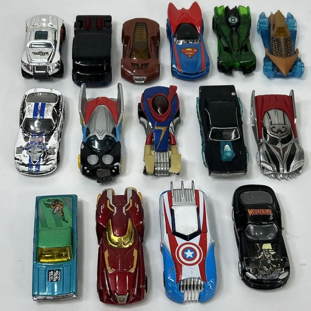 Hot Wheels Marvel DC Superhero Lot Wolverine Aquaman Thor SpiderMan Ghost Rider